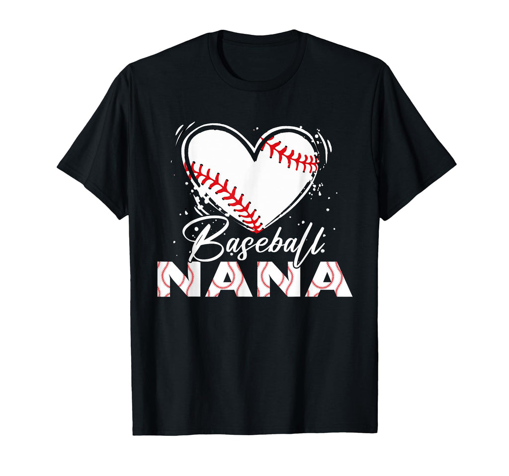 Baseball Nana Baseball Heart T-Shirt - Fun Novelty Design for Adults - T-Shirt, Sweatshirt, Hoodie