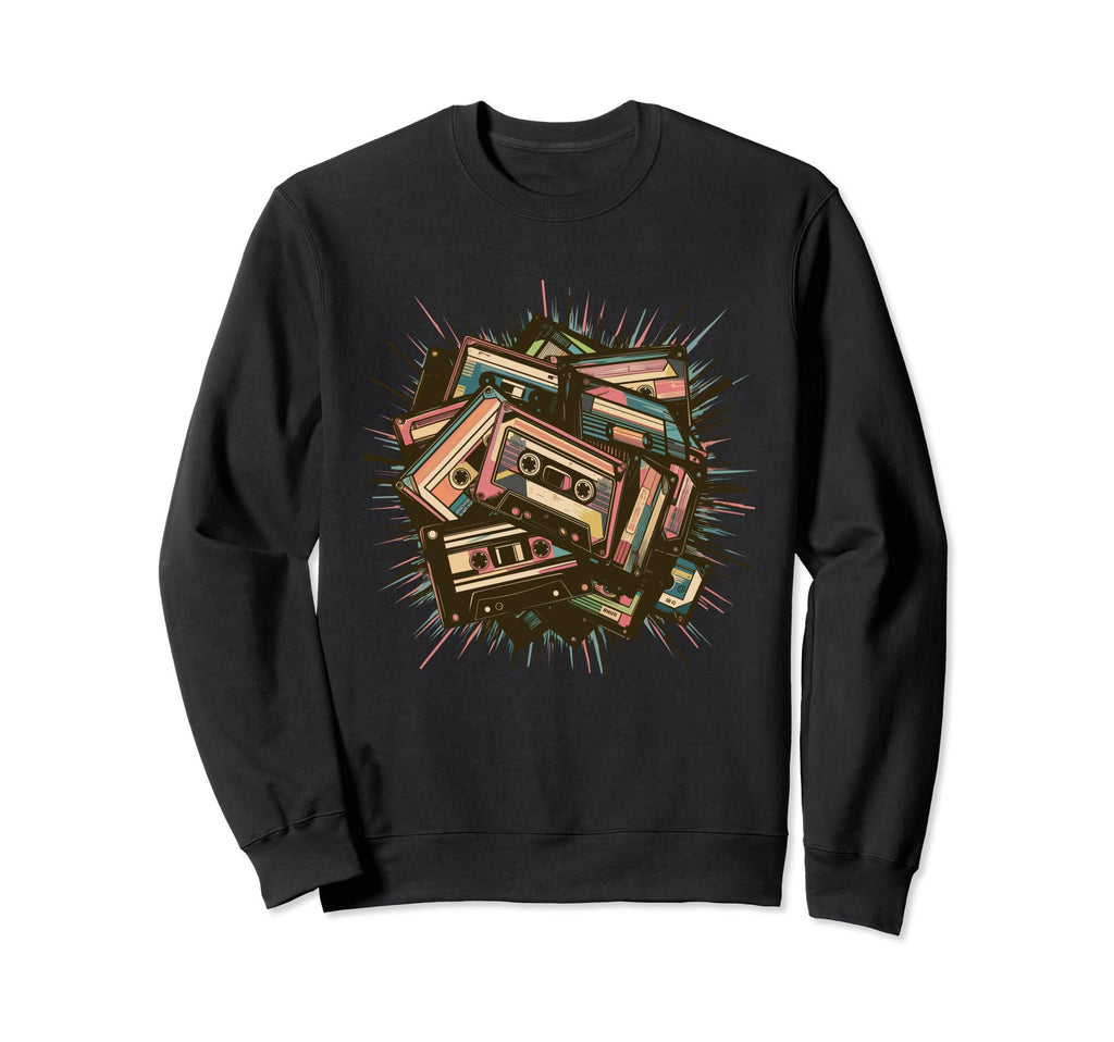 80S Cassette Cassette Tape 80S Fan Sweatshirt - Custom Art Print Unisex - T-Shirt, Sweatshirt, Hoodie