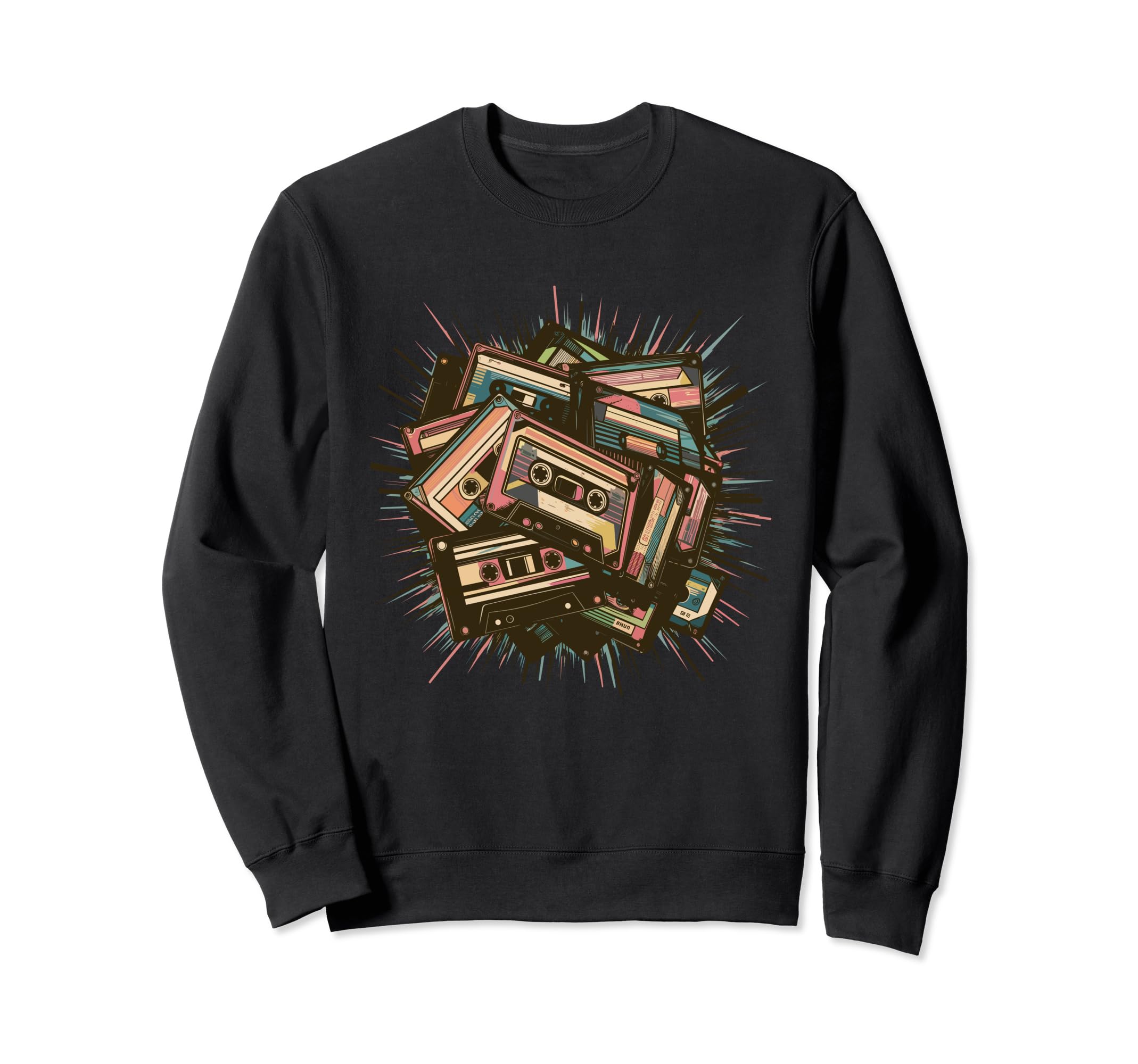 80S Cassette Cassette Tape 80S Fan Sweatshirt - Custom Art Print Unisex - T-Shirt, Sweatshirt, Hoodie