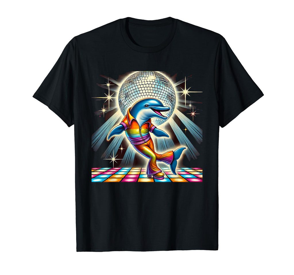 Aesthetic Dolphin Disco T-Shirt - Unique Graphic Men Women - T-Shirt, Sweatshirt, Hoodie