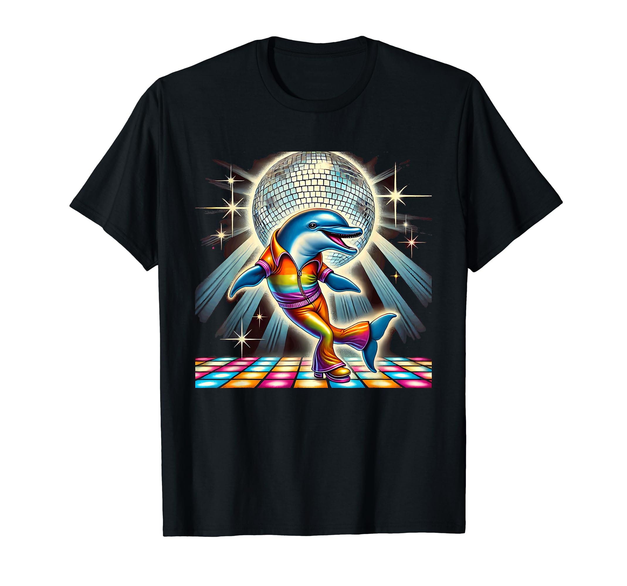 Aesthetic Dolphin Disco T-Shirt - Unique Graphic Men Women - T-Shirt, Sweatshirt, Hoodie
