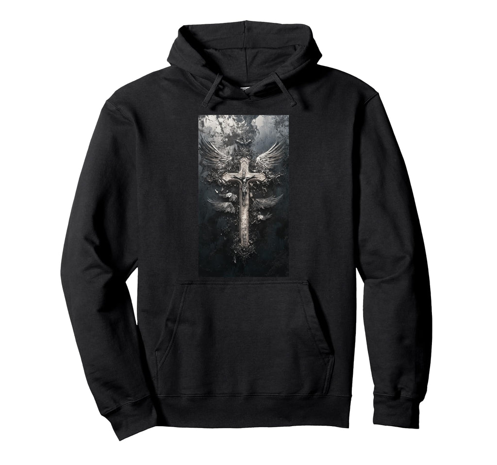 Gothic Cross Grunge Aesthetic Y2K Goth Hoodie - Unique Graphic Men Women - T-Shirt, Sweatshirt, Hoodie
