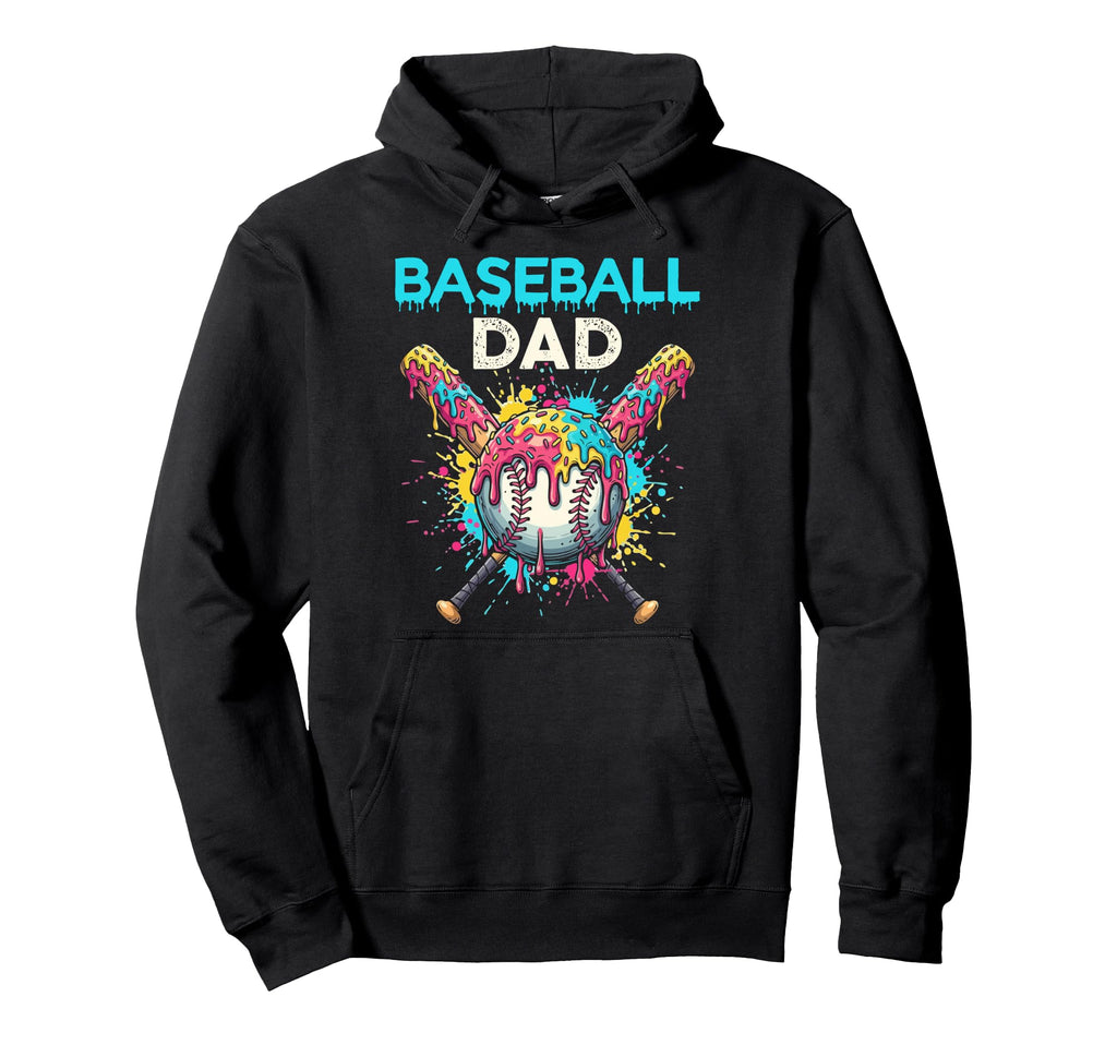 Baseball Dad Ice Cream Drip Crossed Hoodie - Aesthetic Graphic Men Women - T-Shirt, Sweatshirt, Hoodie