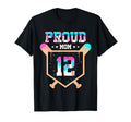 Proud Mom Baseball Player Number 12 T-Shirt - Fun Novelty Design Men Women - T-Shirt, Sweatshirt, Hoodie
