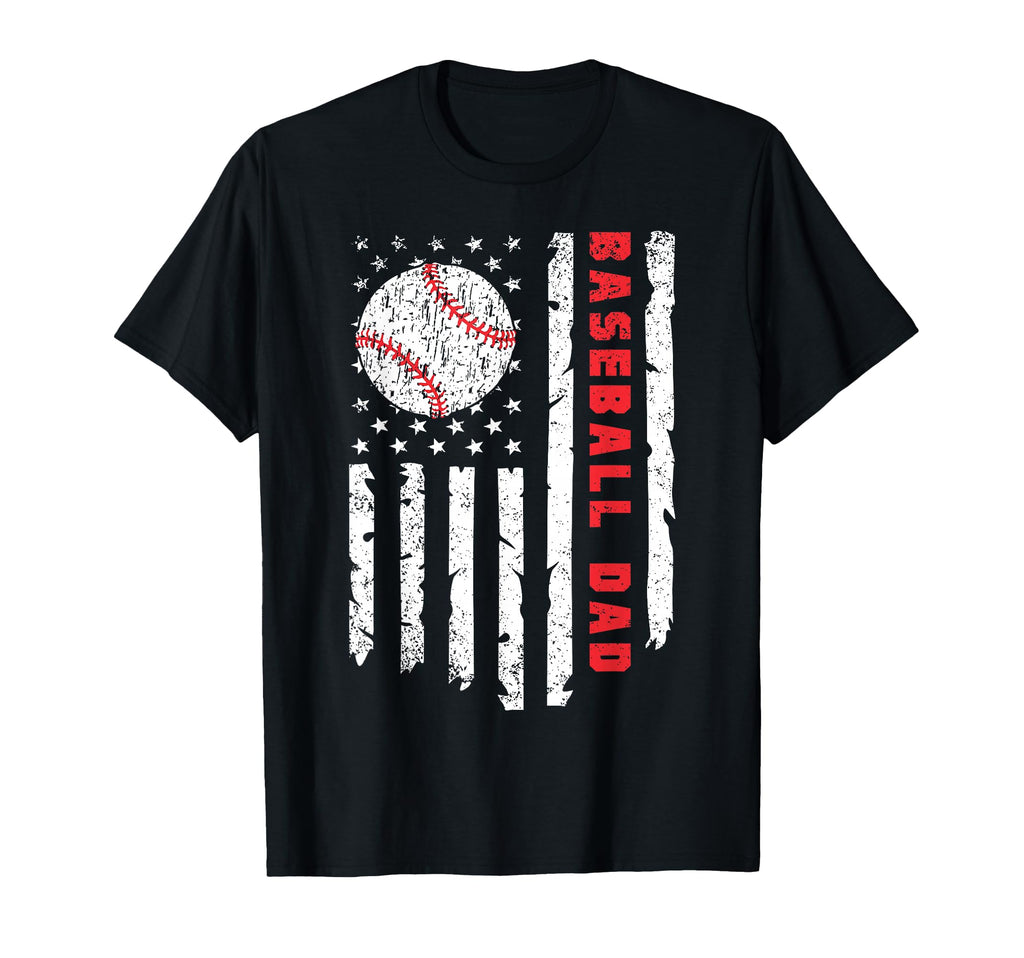Baseball Dad Usa American Flag Fathers T-Shirt - Graphic Print for Adults - T-Shirt, Sweatshirt, Hoodie