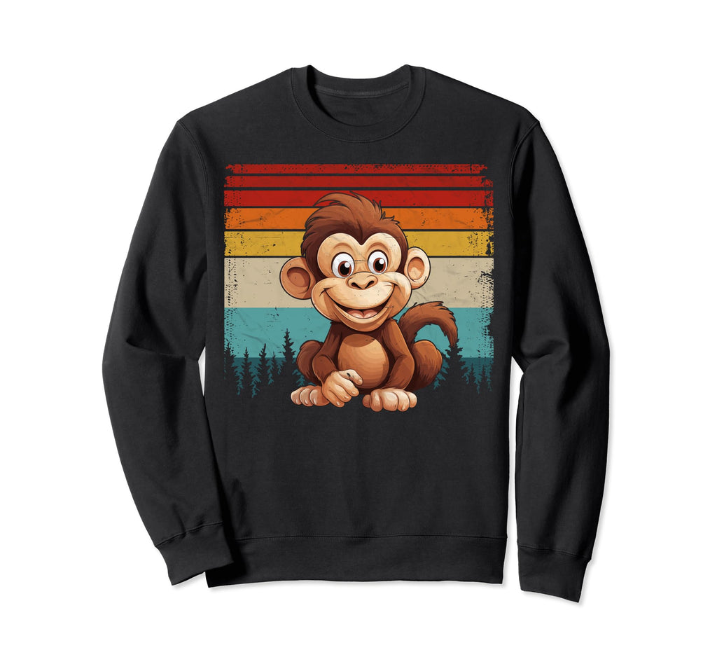 Monkey Distressed Monkey Sweatshirt - Fun Novelty Design for Adults - T-Shirt, Sweatshirt, Hoodie