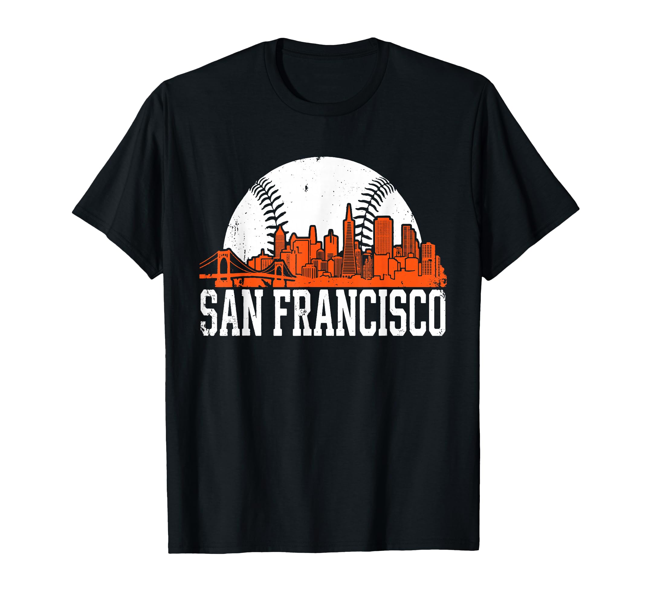 San Francisco Skyline Baseball Present T-Shirt - Custom Art Print Men Women - T-Shirt, Sweatshirt, Hoodie