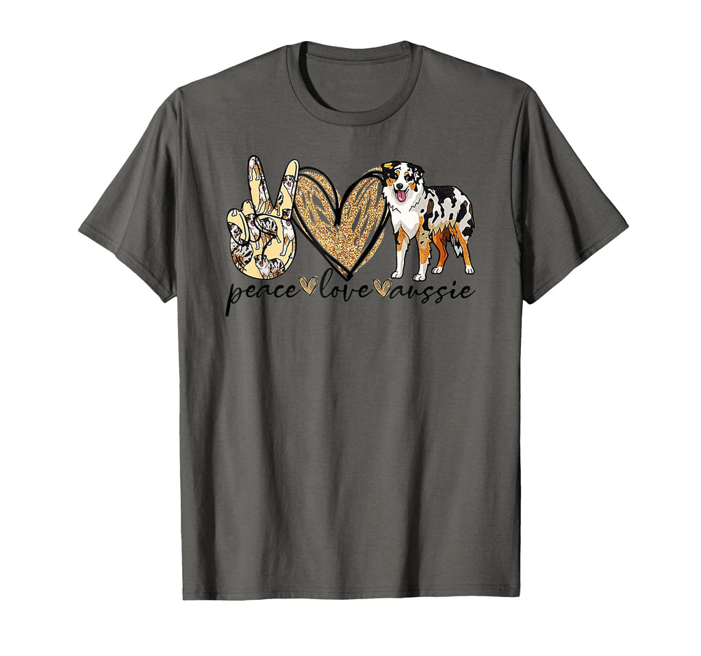 Peace Love Aussie Funny Aussie Mom Dog T-Shirt - Graphic Print for Adults - T-Shirt, Sweatshirt, Hoodie