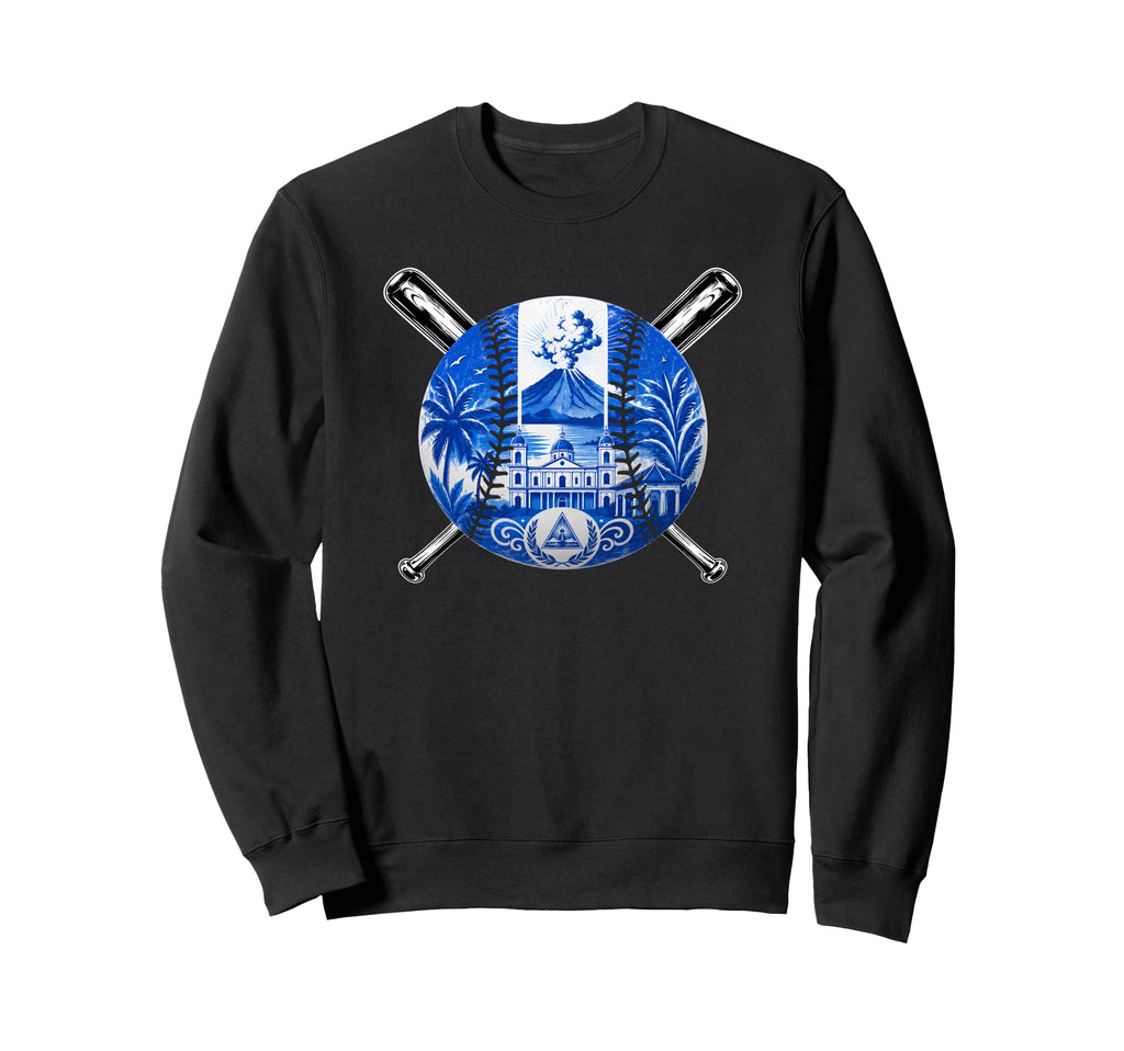 Nicaragua Baseball Flag Colors Proud Sweatshirt - Unique Graphic Unisex - T-Shirt, Sweatshirt, Hoodie