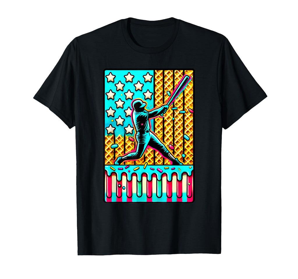 Ice Cream Drip Baseball Stuff Drip T-Shirt - Unique Graphic for Adults - T-Shirt, Sweatshirt, Hoodie