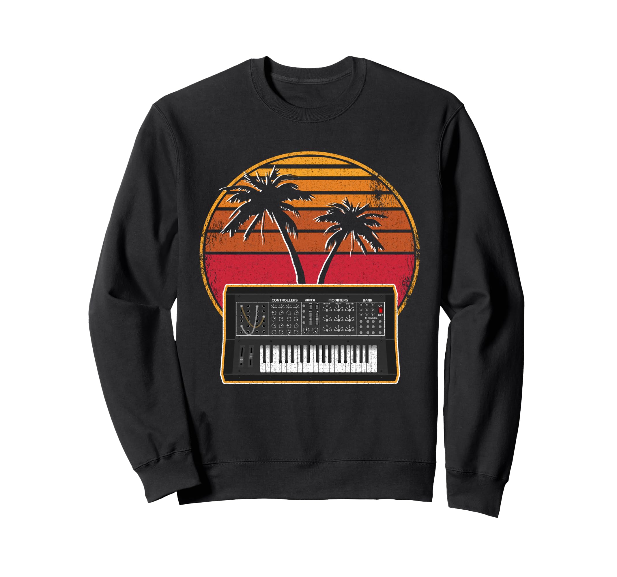 Analog Synthesizer Retrowave 70S Sweatshirt - Graphic Print Men Women - T-Shirt, Sweatshirt, Hoodie