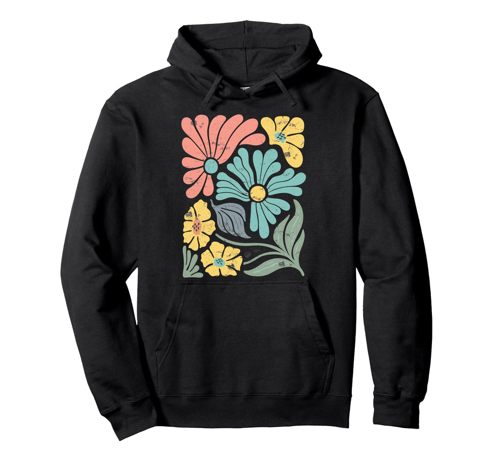 Boho Floral Art Botanical Block Hoodie - Trendy Graphic Unisex - T-Shirt, Sweatshirt, Hoodie