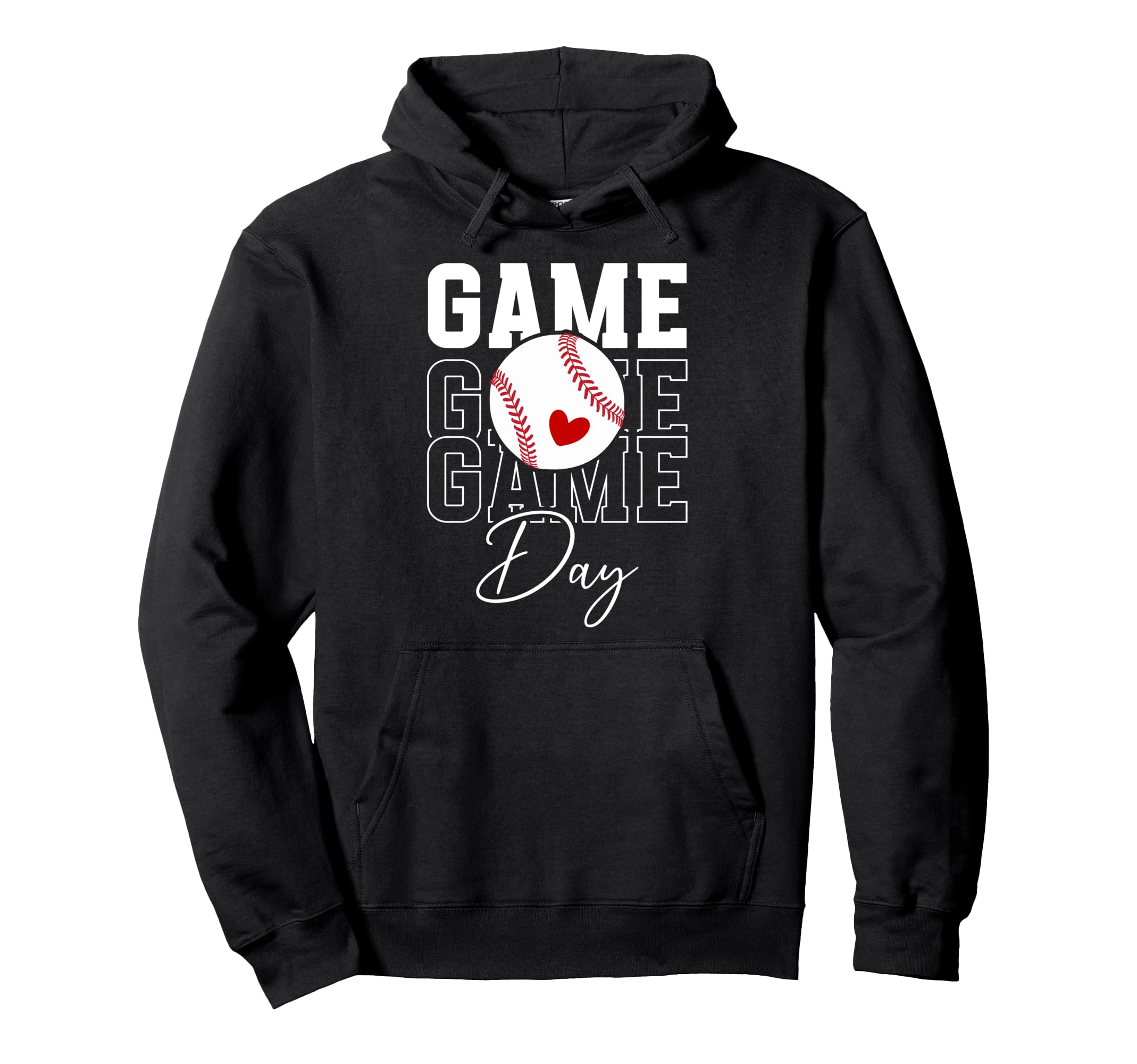 Game Day Baseball Game Day Heart Hoodie - Novelty Apparel Men Women - T-Shirt, Sweatshirt, Hoodie