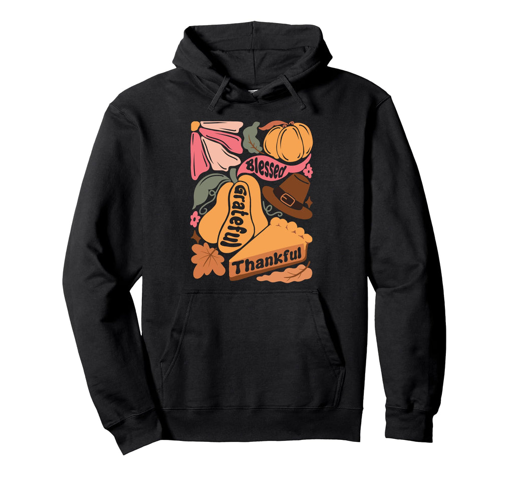 Blessed Grateful Thankful Boho Hoodie - Casual Everyday Wear Men Women - T-Shirt, Sweatshirt, Hoodie