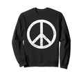 Peace Sign White Distressed Sweatshirt - Fun Novelty Design for Adults - T-Shirt, Sweatshirt, Hoodie