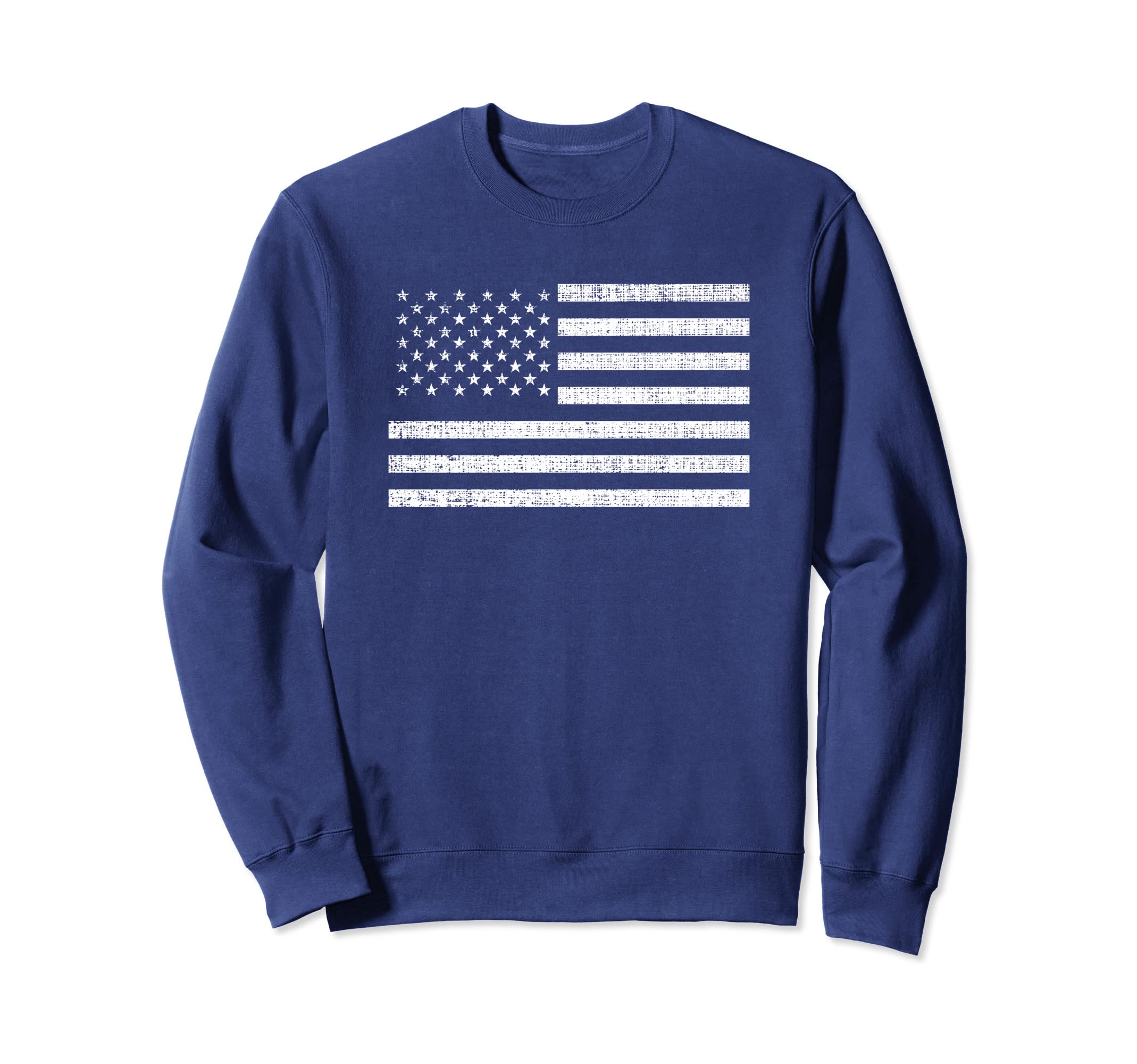 Usa Flag Distressed Patriotic Sweatshirt - Minimalist Print Men Women - T-Shirt, Sweatshirt, Hoodie