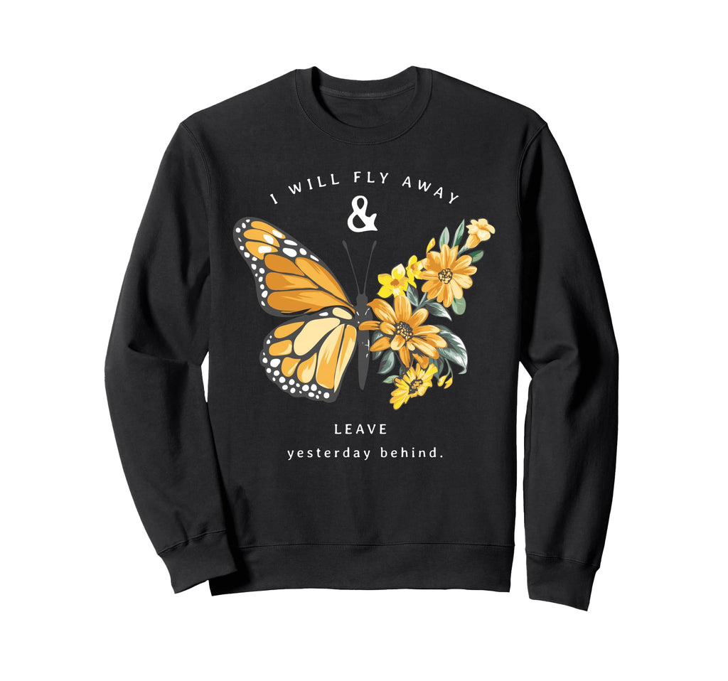 Butterfly Fly Away Y2K Grunge Sweatshirt - Streetwear Style Men Women - T-Shirt, Sweatshirt, Hoodie