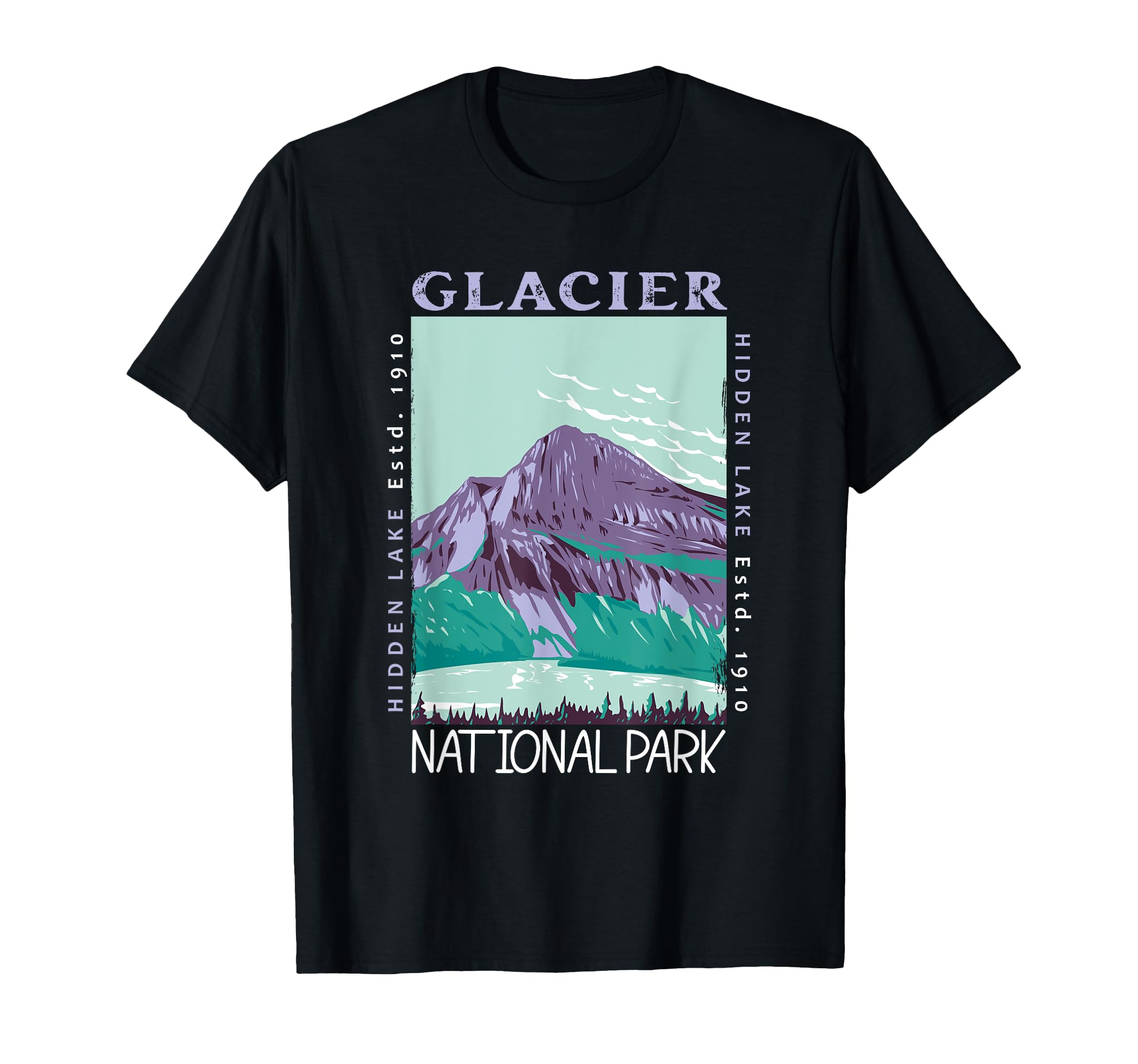 Glacier National Park Hidden Lake T-Shirt - Fun Novelty Design Unisex - T-Shirt, Sweatshirt, Hoodie