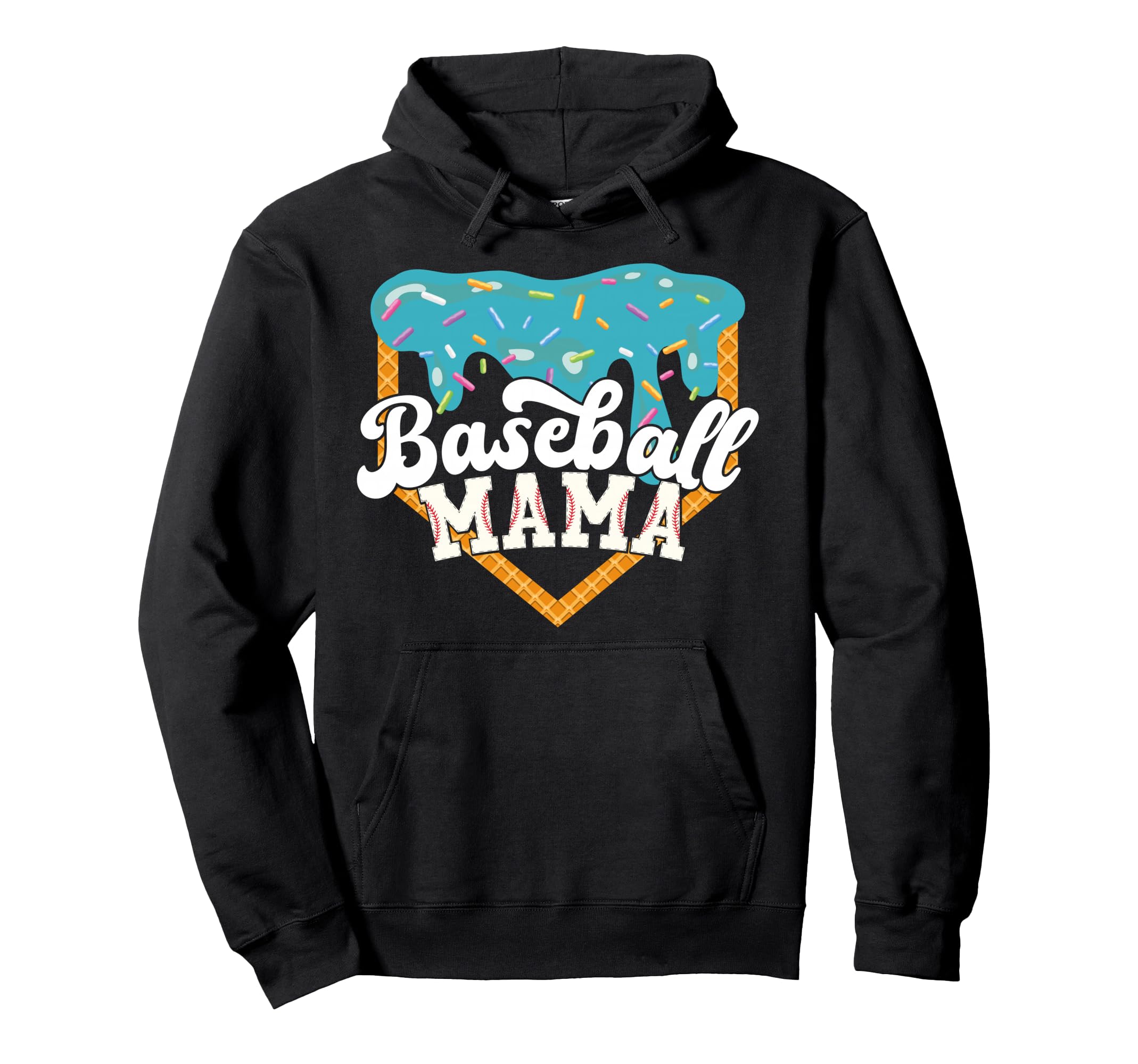 Baseball Mama Drip Ice Cream Hoodie - Aesthetic Graphic Men Women - T-Shirt, Sweatshirt, Hoodie