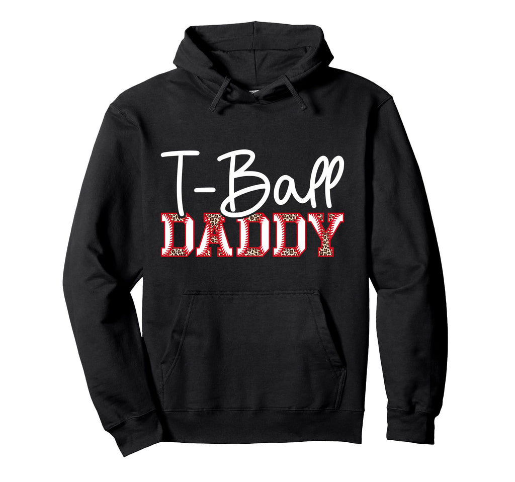 T Ball Daddy Leopard Baseball T Ball Hoodie - Custom Art Print Men Women - T-Shirt, Sweatshirt, Hoodie