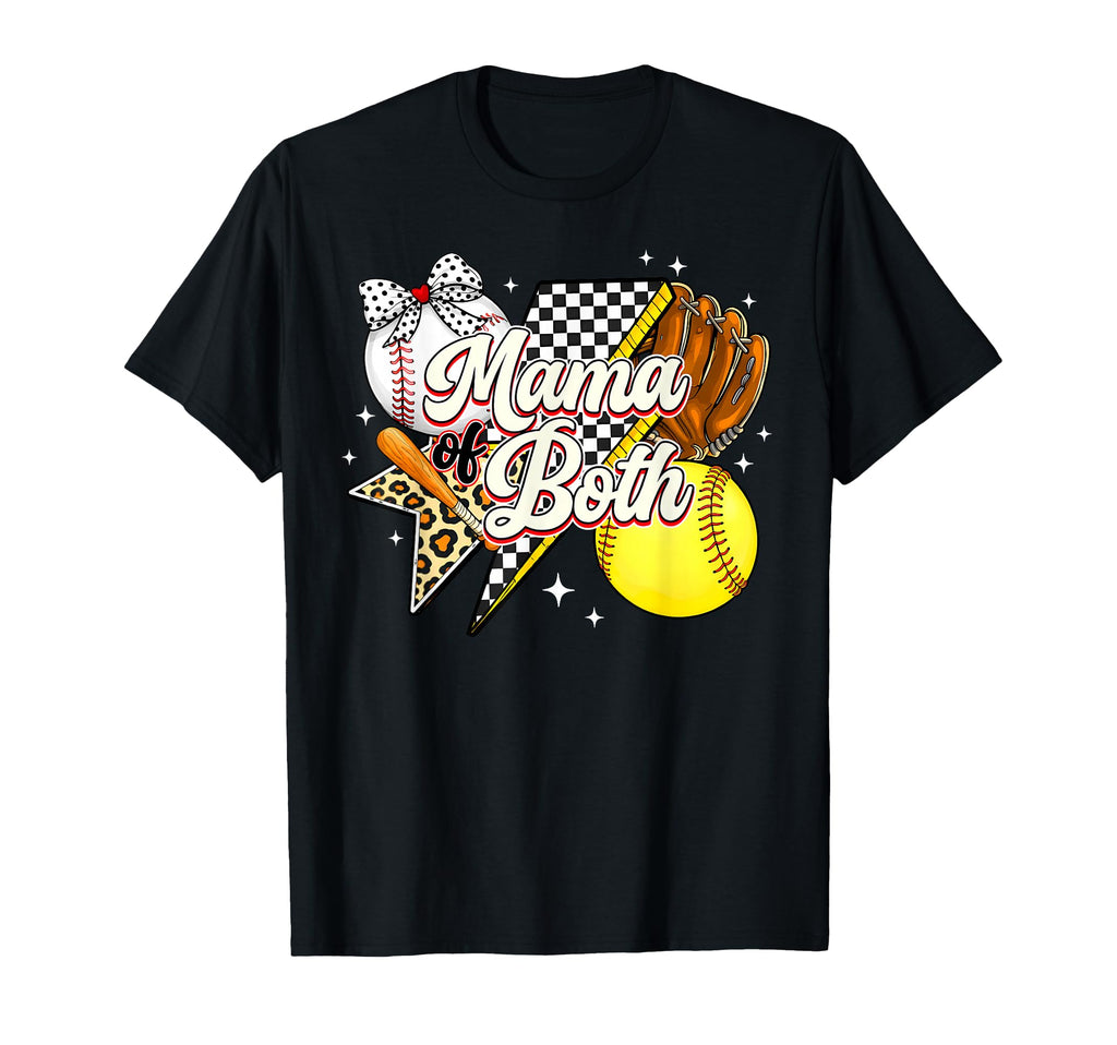 Mama Both Baseball And Softball Mom T-Shirt - Aesthetic Graphic Men Women - T-Shirt, Sweatshirt, Hoodie