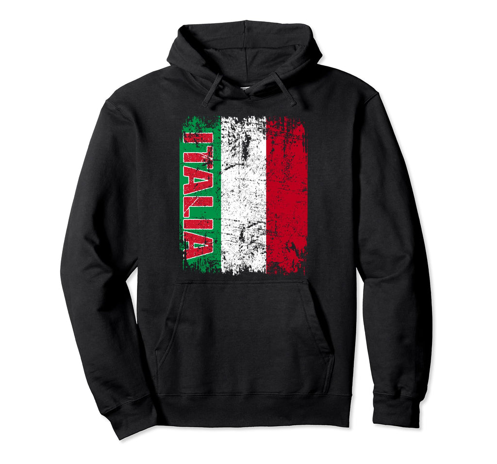 Italia Italy Italian Flag Distressed Hoodie - Aesthetic Graphic for Adults - T-Shirt, Sweatshirt, Hoodie