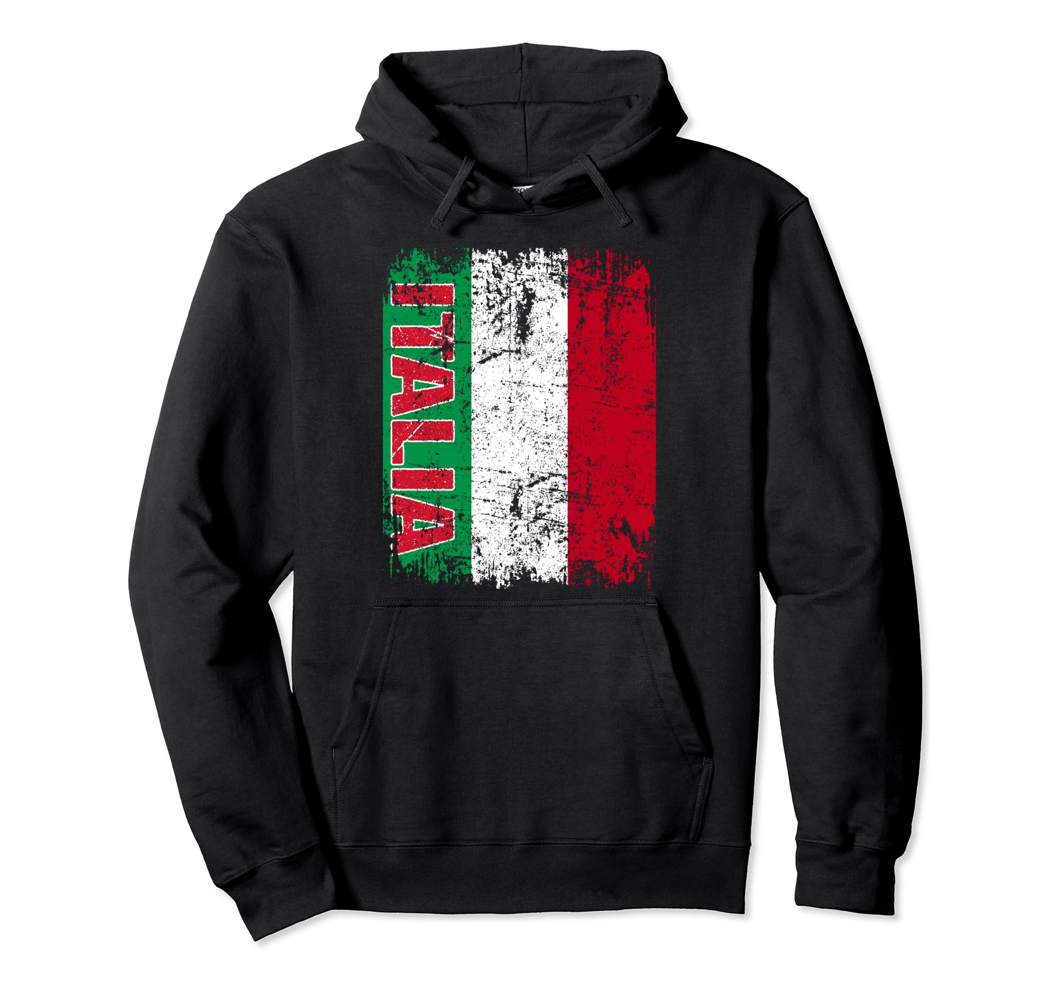 Italia Italy Italian Flag Distressed Hoodie - Aesthetic Graphic for Adults - T-Shirt, Sweatshirt, Hoodie