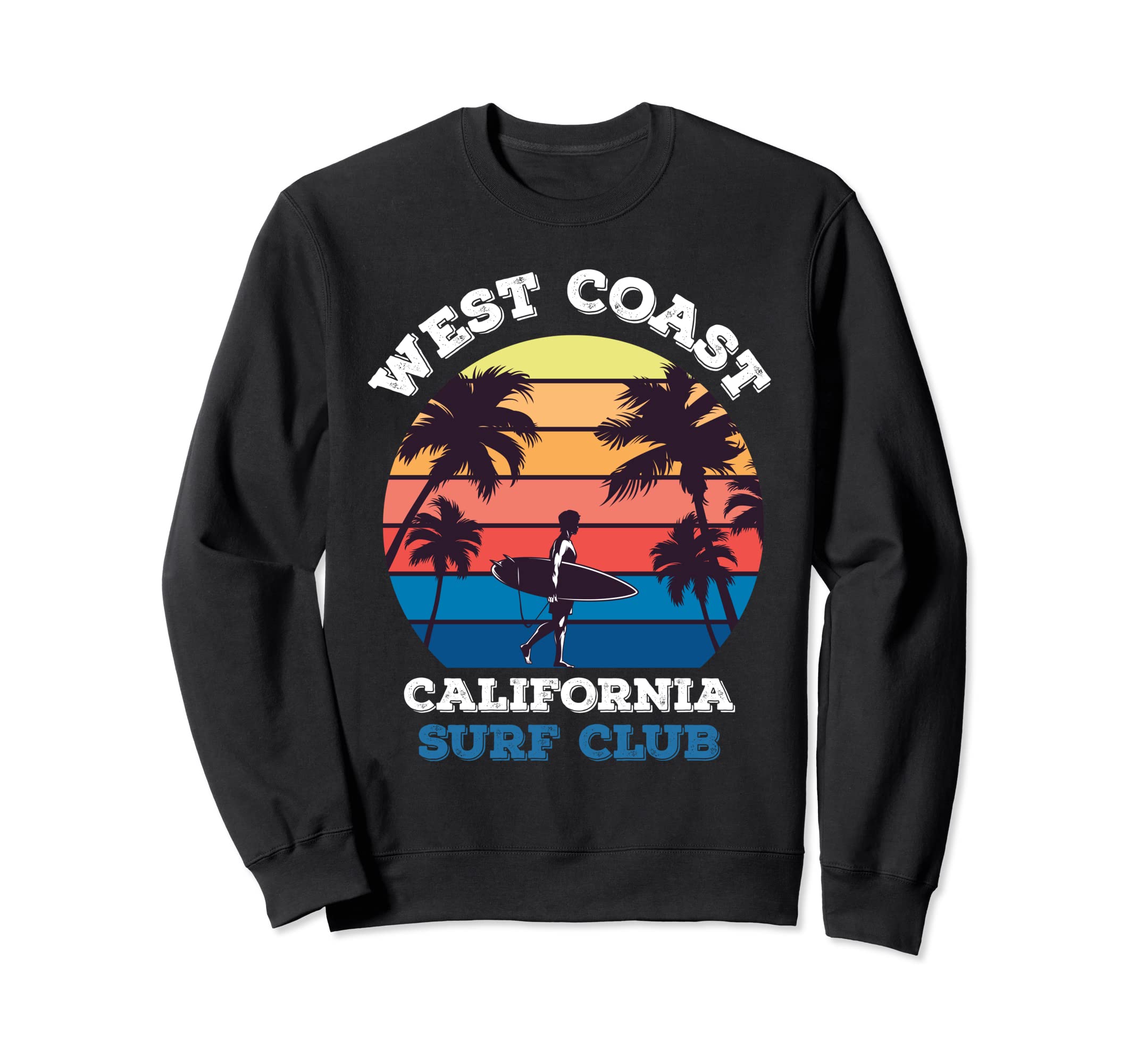 West Coast California Surf Club Sweatshirt - Minimalist Print Unisex - T-Shirt, Sweatshirt, Hoodie