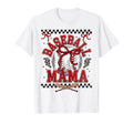 Checkered Baseball Mama Bow Game Day T-Shirt - Custom Art Print for Adults - T-Shirt, Sweatshirt, Hoodie