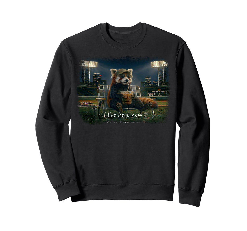 Funny Red Panda Ballfield Sweatshirt - Streetwear Style for Adults - T-Shirt, Sweatshirt, Hoodie