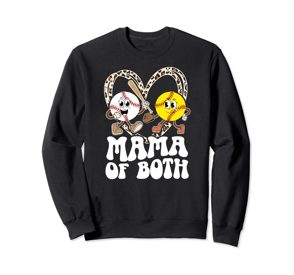 Mama Both Groovy Baseball Softball Sweatshirt - Streetwear Style Unisex - T-Shirt, Sweatshirt, Hoodie