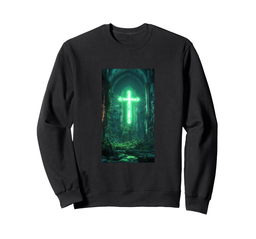Gothic Cross Grunge Aesthetic Y2K Sweatshirt - Streetwear Style for Adults - T-Shirt, Sweatshirt, Hoodie