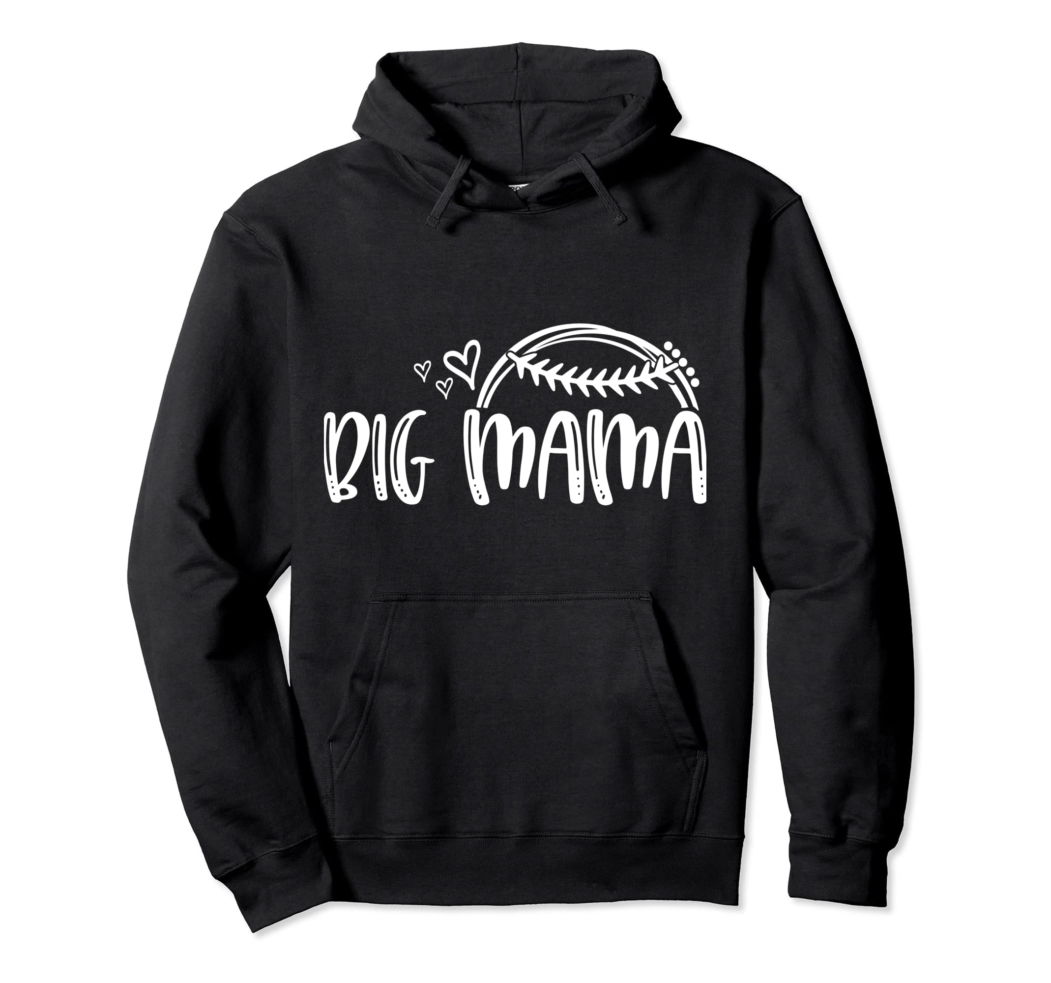 Baseball Softball Tball Big Mama Heart Hoodie - Aesthetic Graphic Unisex - T-Shirt, Sweatshirt, Hoodie