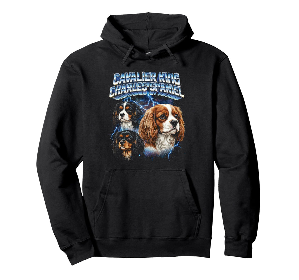 Cavalier King Charles Spaniel 80S Dog Hoodie - Novelty Apparel for Adults - T-Shirt, Sweatshirt, Hoodie