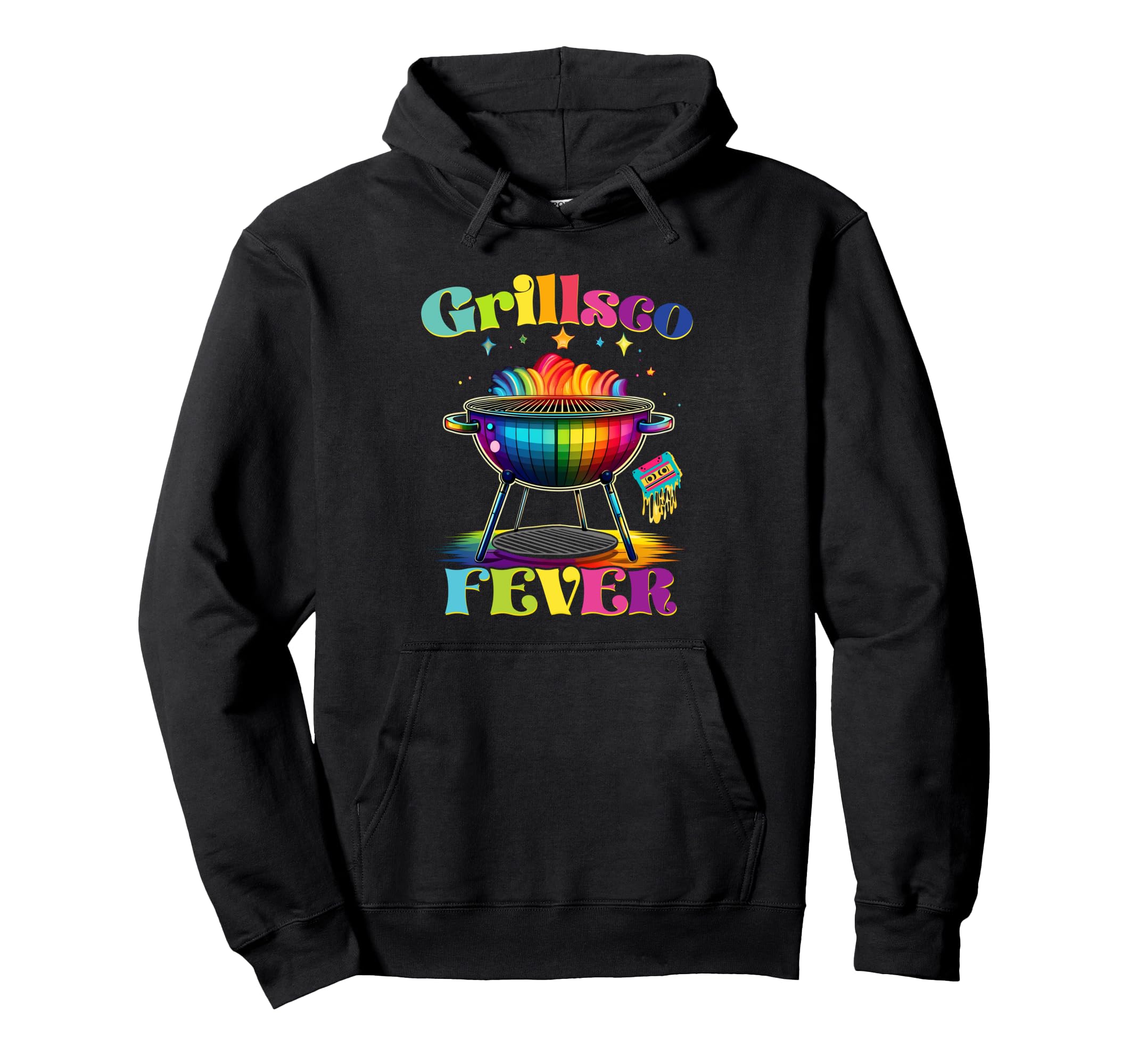 Grillsco Fever Disco Grilling Bbq 80S Hoodie - Graphic Print Unisex - T-Shirt, Sweatshirt, Hoodie