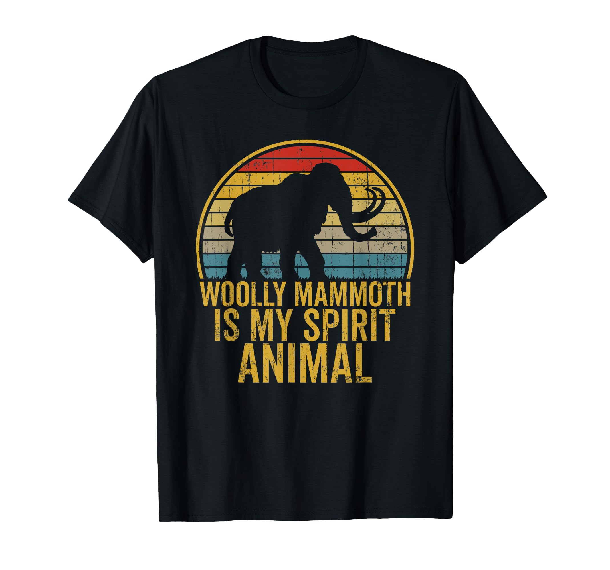 Woolly Mammoth Sunset Spirit Animal T-Shirt - Unique Graphic Unisex - T-Shirt, Sweatshirt, Hoodie