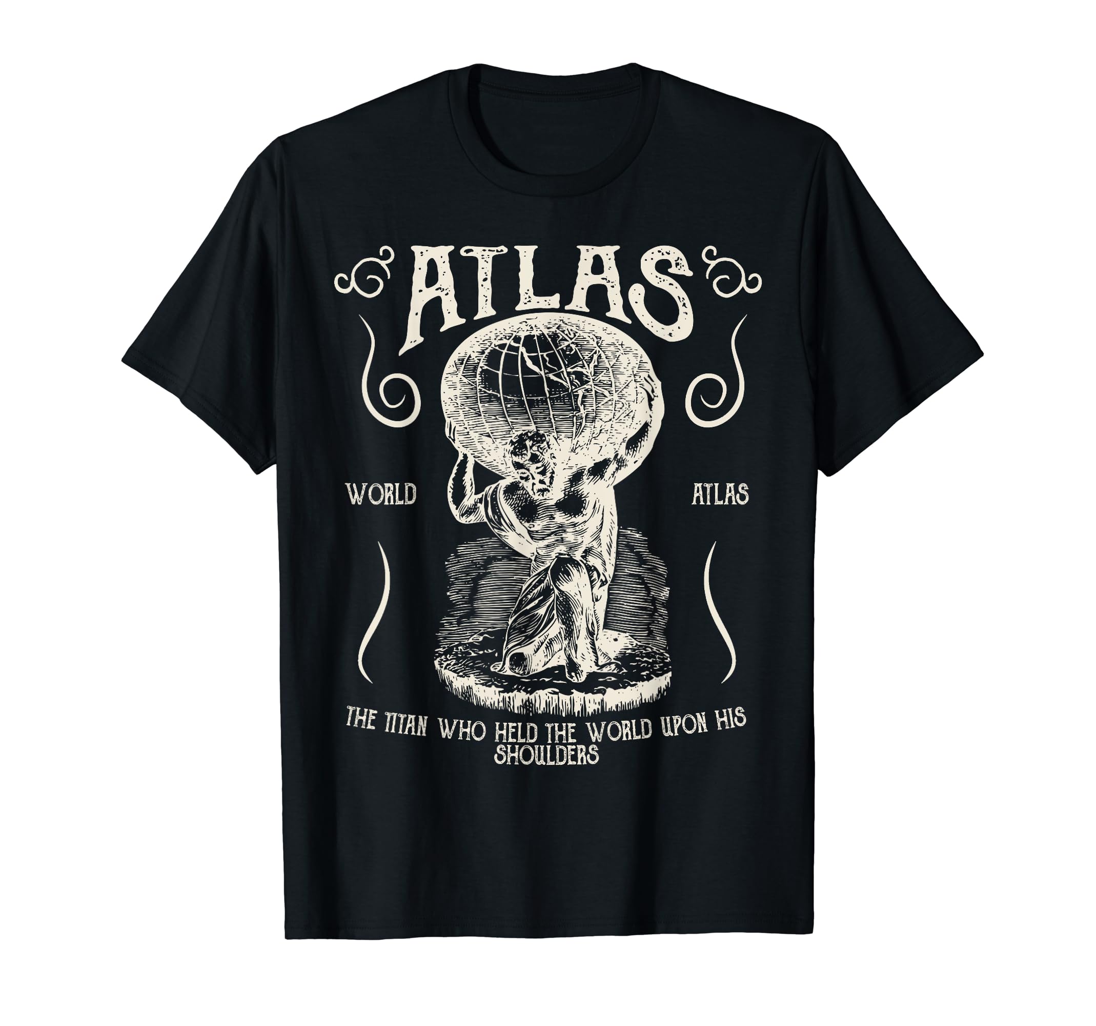 Atlas Distressed Sweatshirt - Unique Graphic Men Women - T-Shirt, Sweatshirt, Hoodie