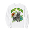 Honey Badger Groovy Floral Sweatshirt - Unique Graphic for Adults - T-Shirt, Sweatshirt, Hoodie