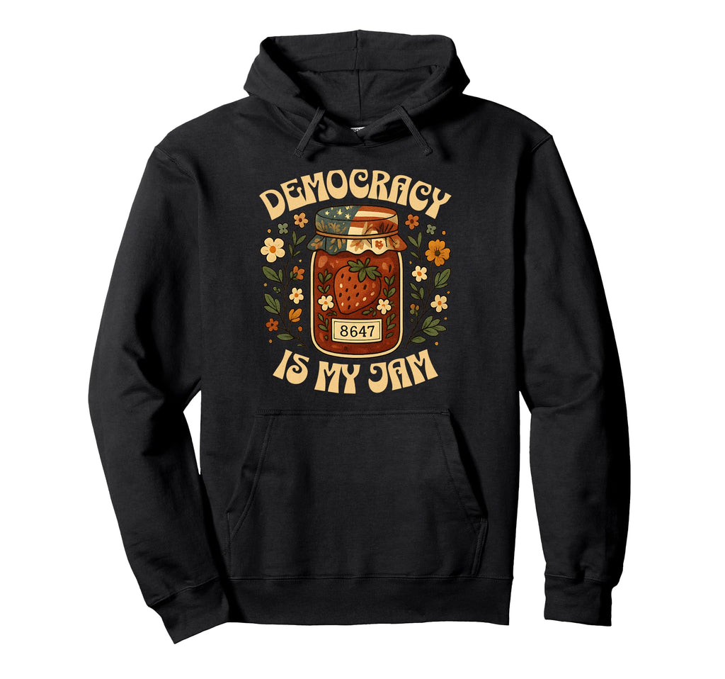 Democracy Is My Jam Subtle Boho Floral Hoodie - Minimalist Print Men Women - T-Shirt, Sweatshirt, Hoodie