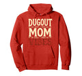 Dugout Mom Vibes Baseball Mom Hoodie - Aesthetic Graphic Unisex - T-Shirt, Sweatshirt, Hoodie
