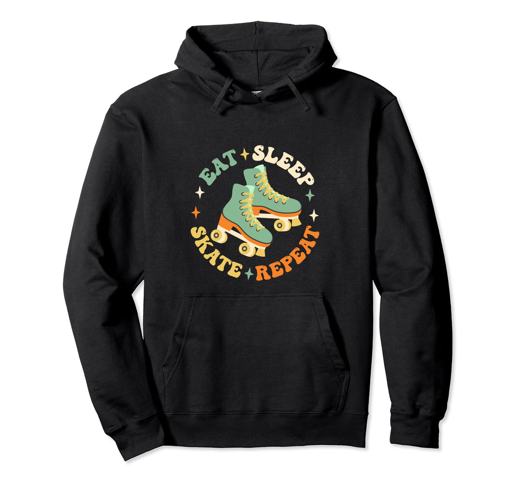 Eat Sleep Skate Repeat 70S 80S 90S Hoodie - Aesthetic Graphic for Adults - T-Shirt, Sweatshirt, Hoodie