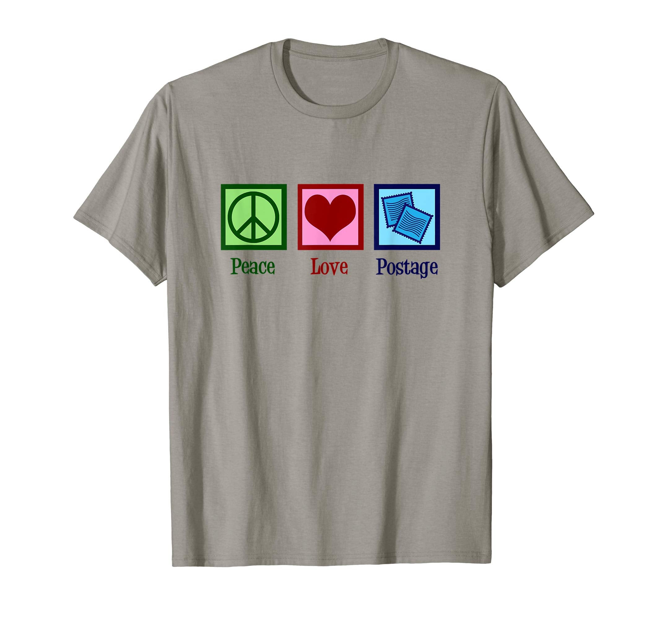 Peace Love Postage Stamps T-Shirt - Aesthetic Graphic Unisex - T-Shirt, Sweatshirt, Hoodie