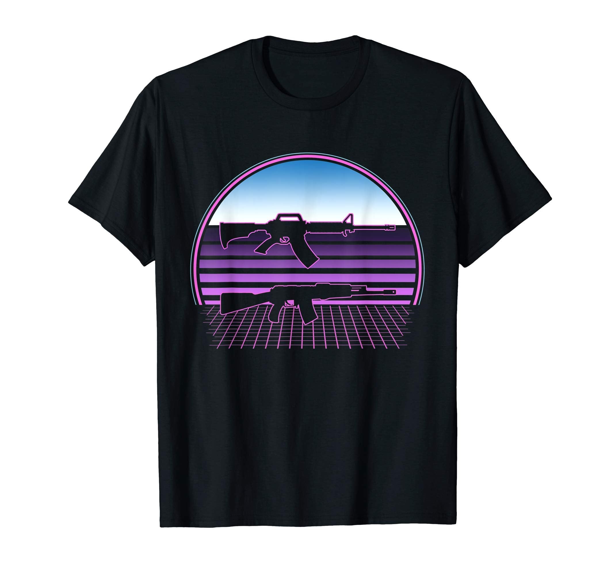 Rifles 80S Vaporwave Aesthetic Military T-Shirt - Graphic Print Unisex - T-Shirt, Sweatshirt, Hoodie