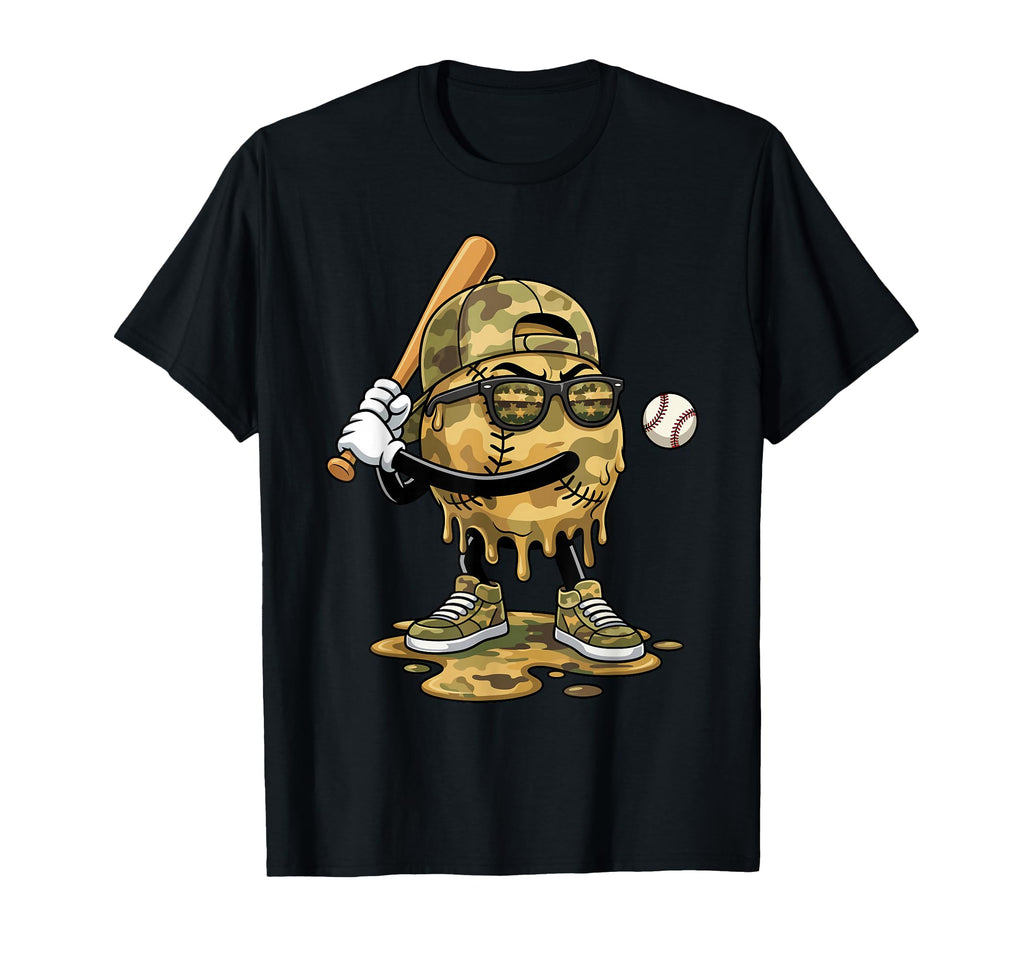Baseball Drip Ice Cream Drip Baseball T-Shirt - Custom Art Print Unisex - T-Shirt, Sweatshirt, Hoodie