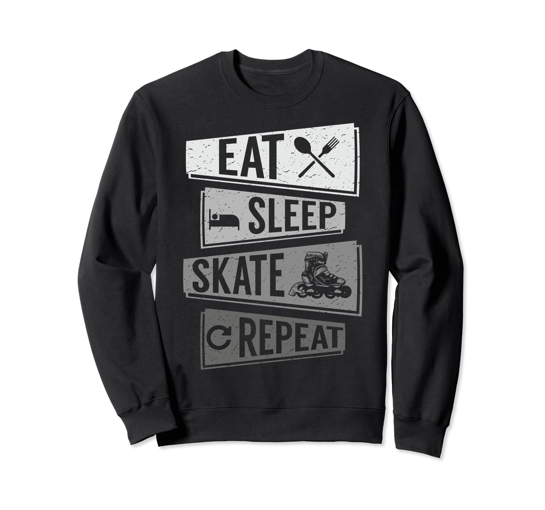 Funny Roller Skating Eat Sleep Sweatshirt - Custom Art Print Men Women - T-Shirt, Sweatshirt, Hoodie