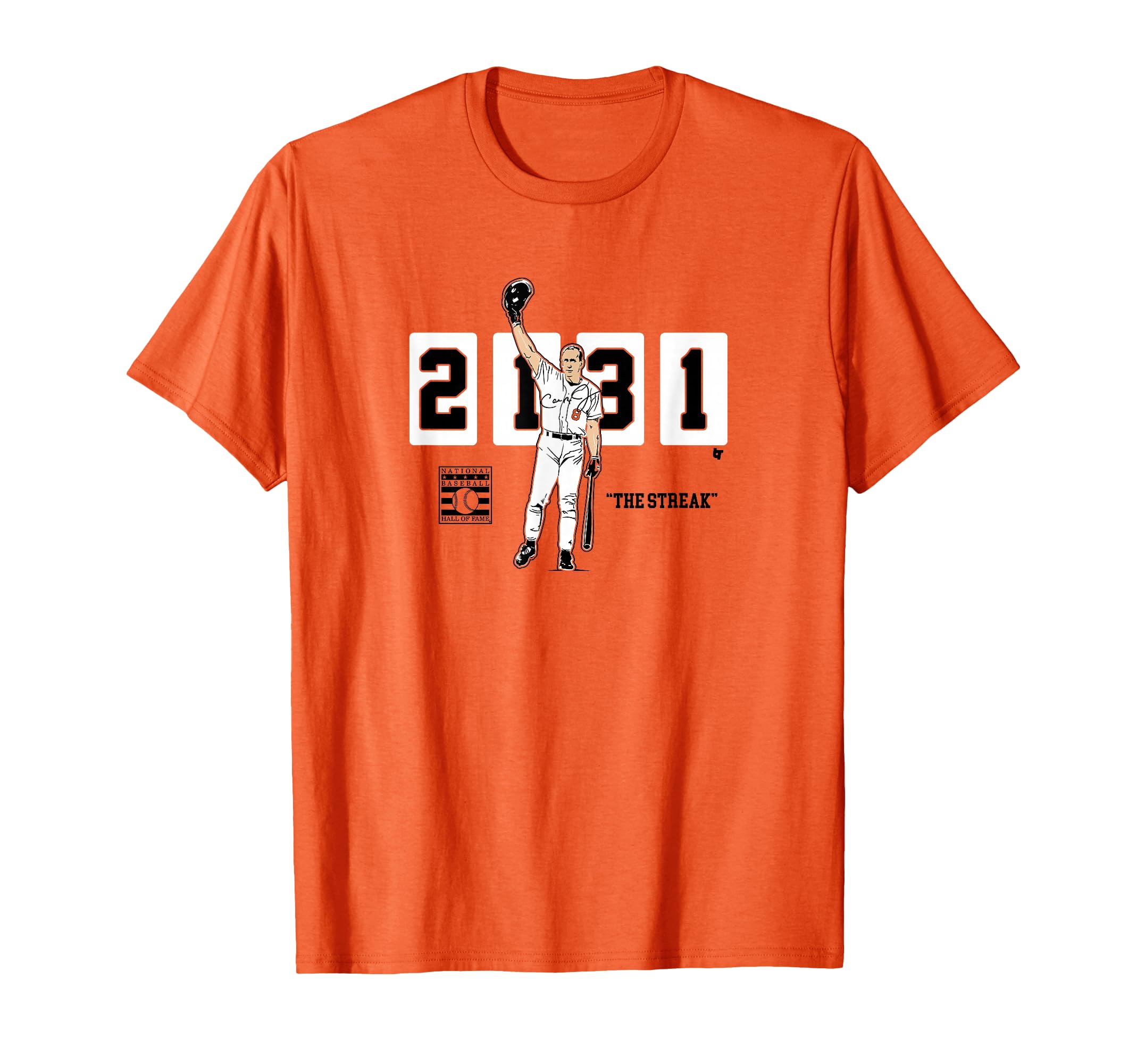 Cal Ripken Jr 2131 Orange Baltimore T-Shirt - Minimalist Print for Adults - T-Shirt, Sweatshirt, Hoodie