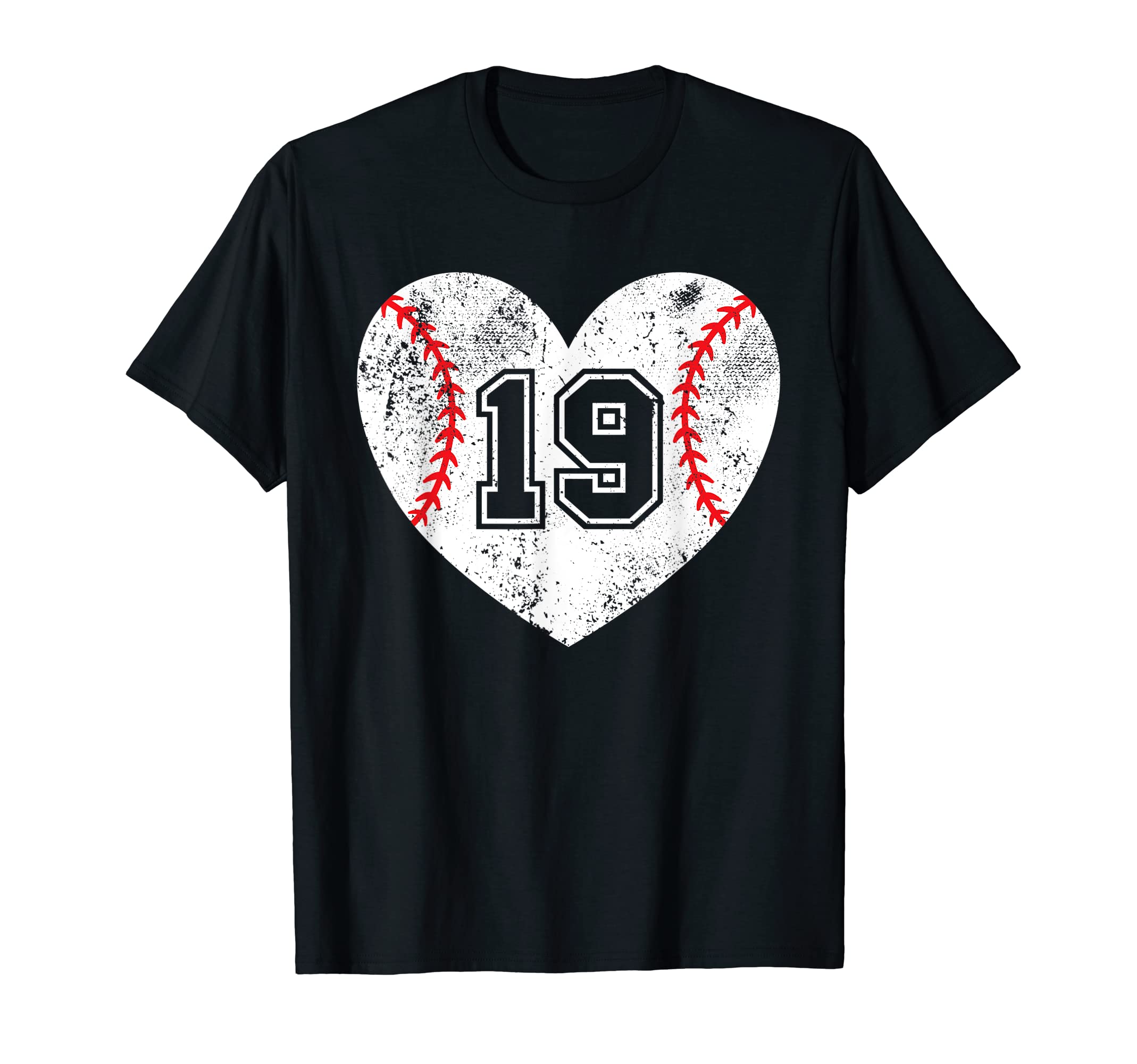 Baseball Heart Player 19 Baseball T-Shirt - Fun Novelty Design Men Women - T-Shirt, Sweatshirt, Hoodie