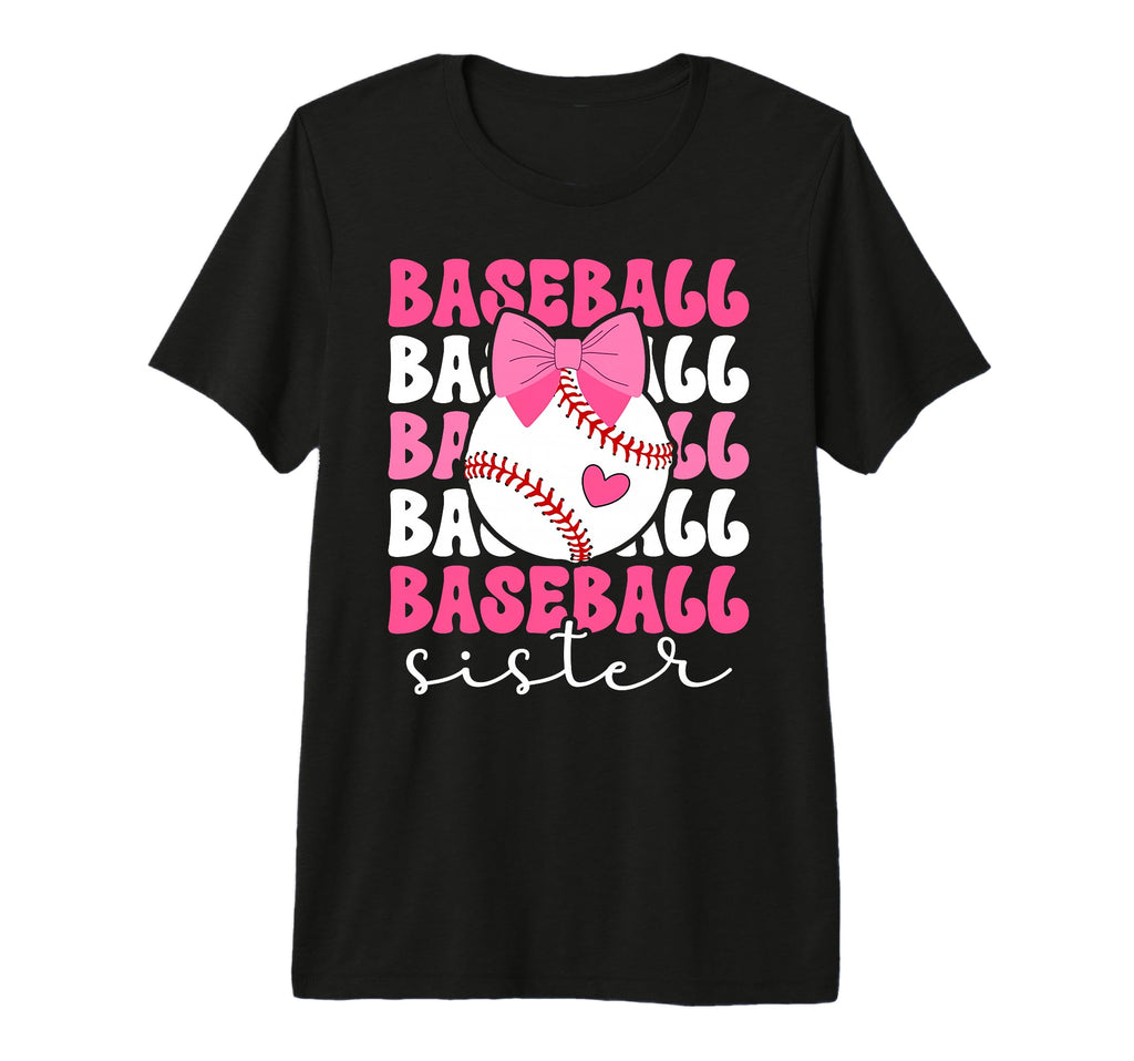 Baseball Sister Bow Baseball Players T-Shirt - Unique Graphic for Adults - T-Shirt, Sweatshirt, Hoodie