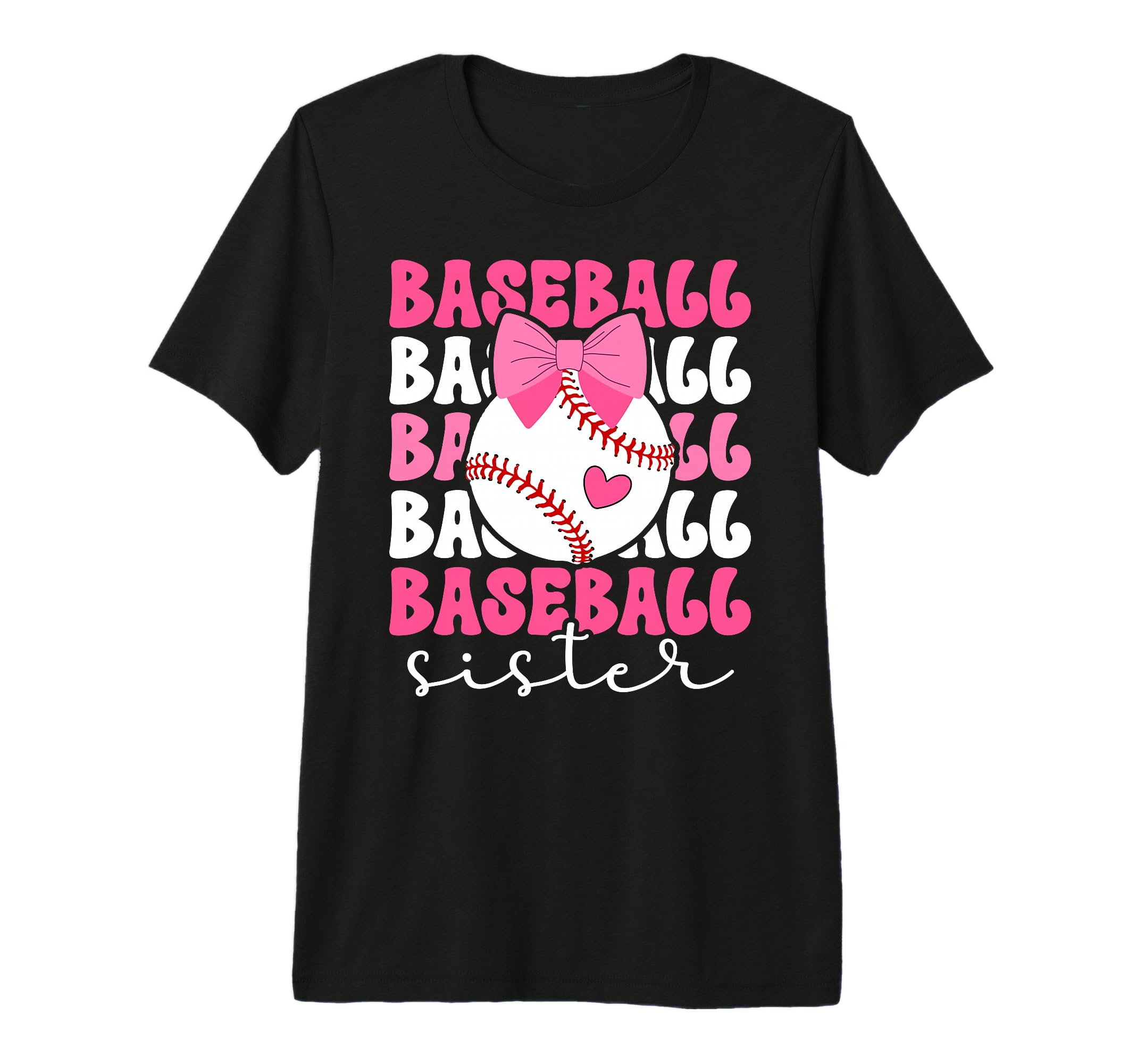 Baseball Sister Bow Baseball Players T-Shirt - Unique Graphic for Adults - T-Shirt, Sweatshirt, Hoodie