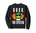 Duck System Pixel Duck Fire Gaming Sweatshirt - Novelty Apparel for Adults - T-Shirt, Sweatshirt, Hoodie